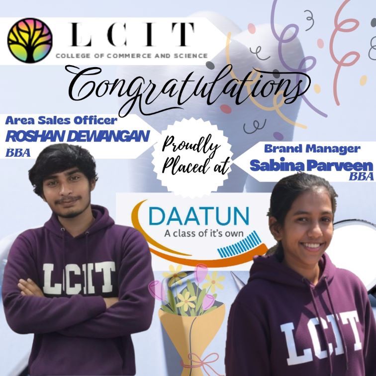 Two students were selected during the campus recruitment drive held at Daatun