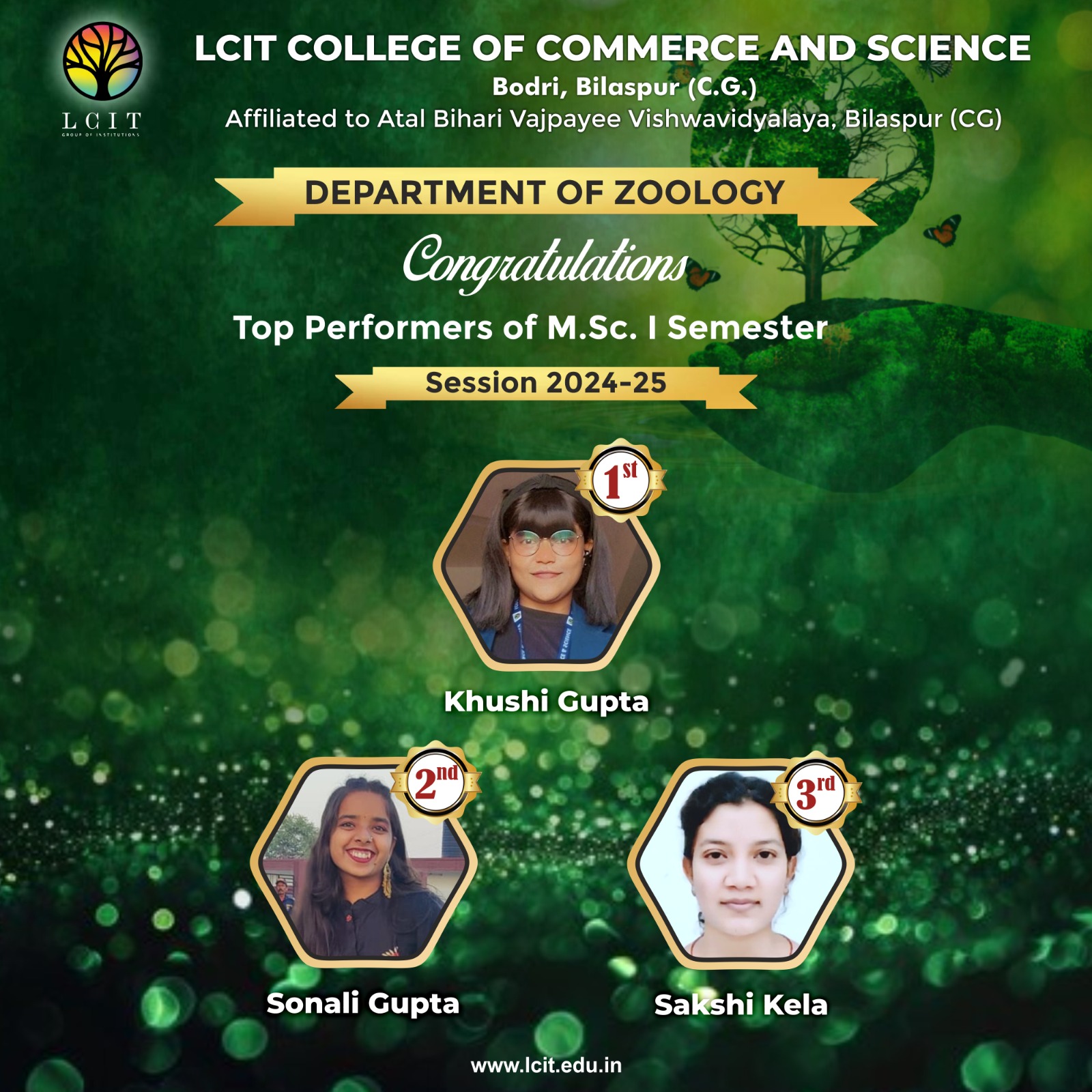 Top Performers of M.sc. I Semester